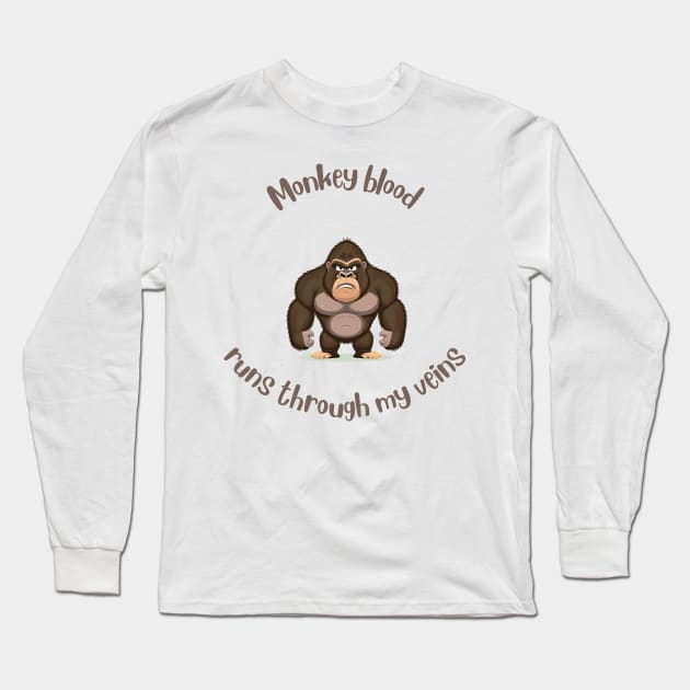 My Ancestor Monkey Long Sleeve T-Shirt by T-signs